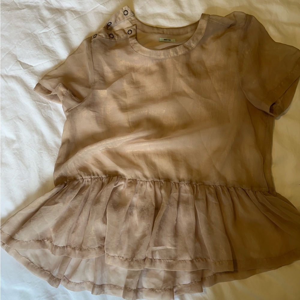 UO Kimchi Blue - Shimmery Sheer Peplum Blouse